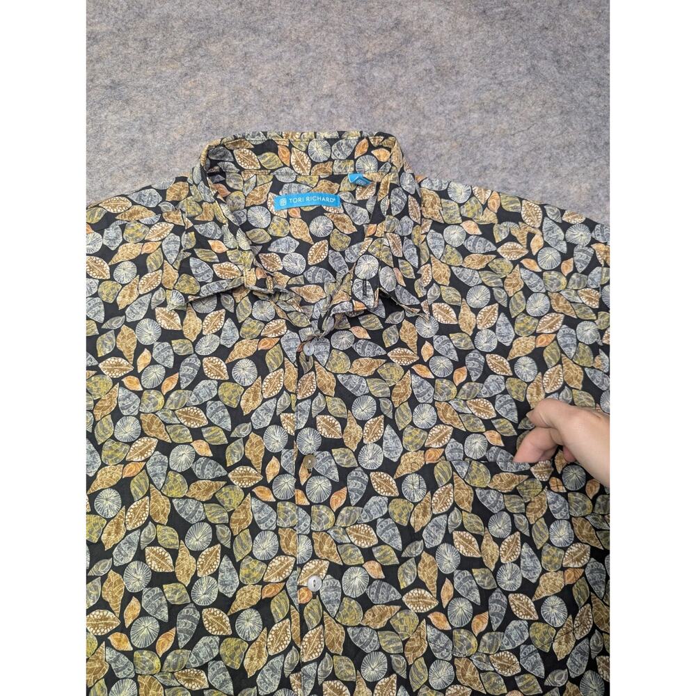 Tori Richard Sea Shells Cotton Lawn Button Shirt Mens 2XL Pocket Made In USA - Picture 2 of 7